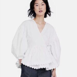 Kika Vargas for Target white wrap scallop hem top